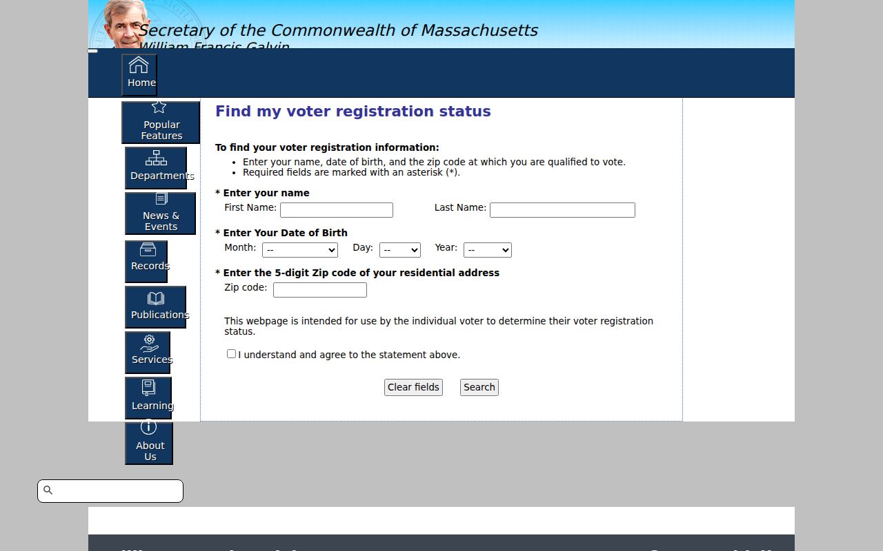 Easton residents directory Massachusetts voter lookup form