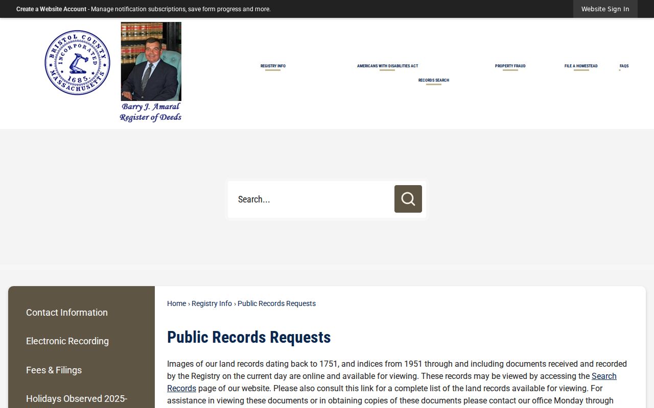 Easton previous residents Registry public-records request information