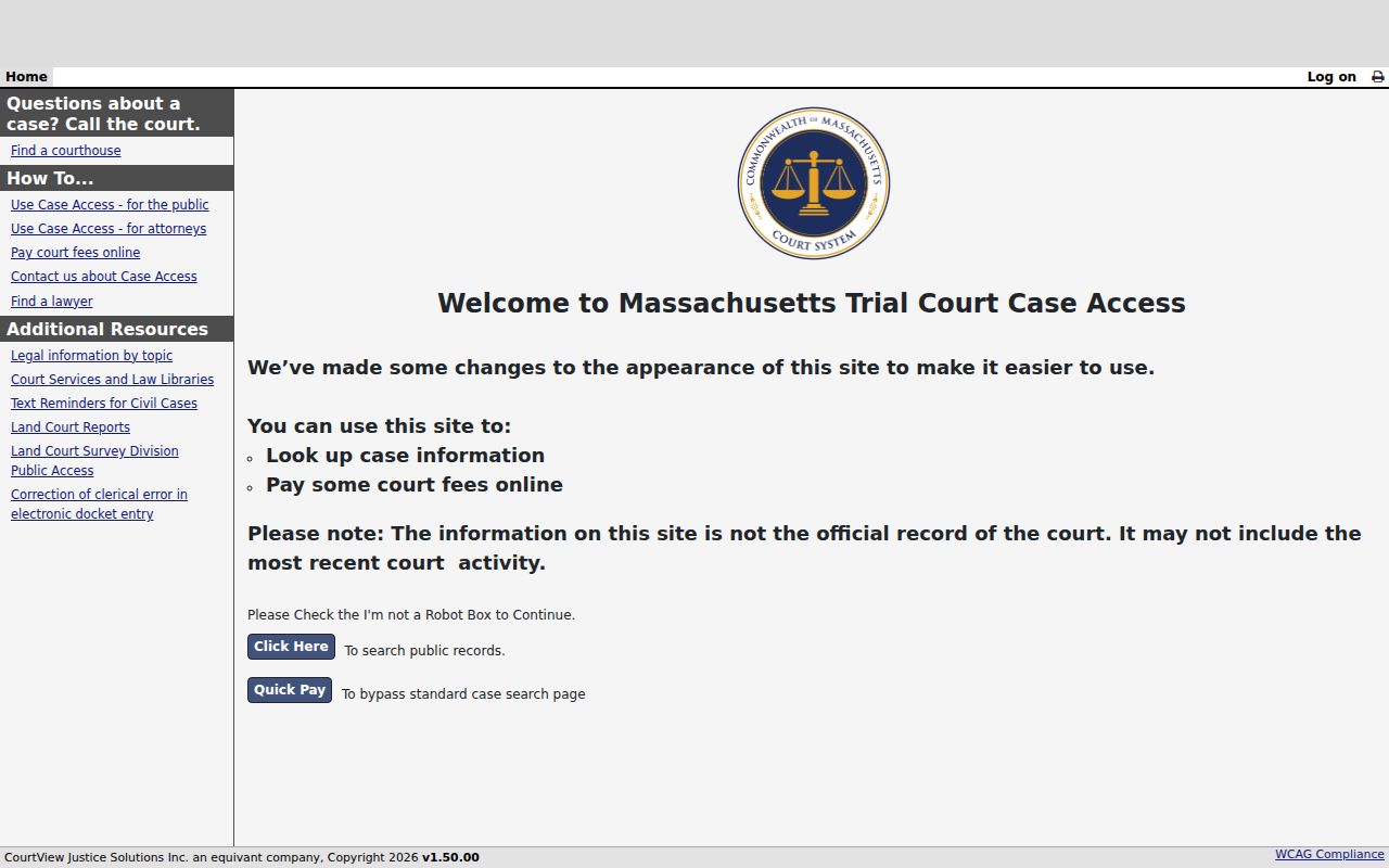 Easton resident lookup MassCourts case search