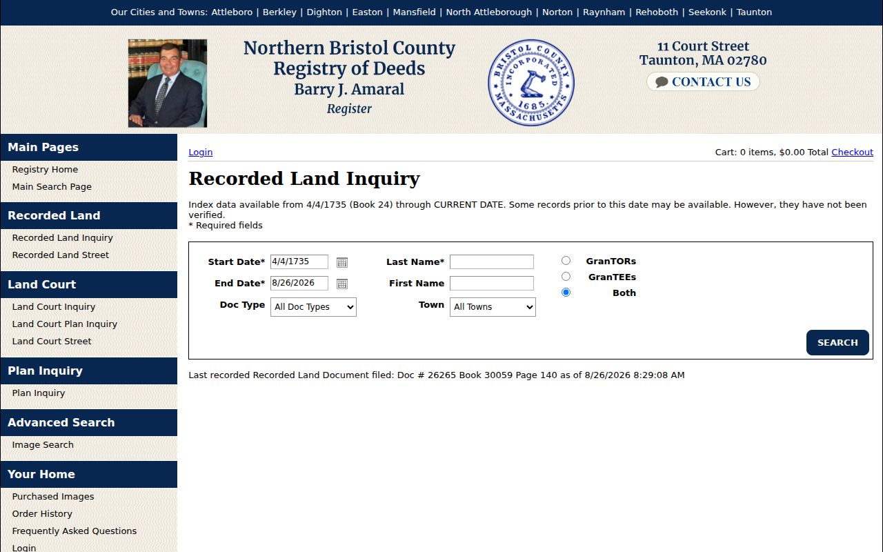 Easton street directory recorded land deed index search