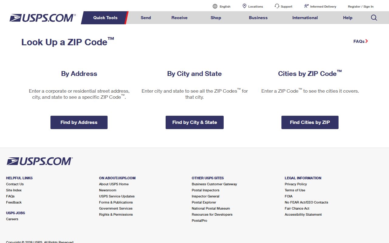 Easton ZIP code directory USPS lookup search modes
